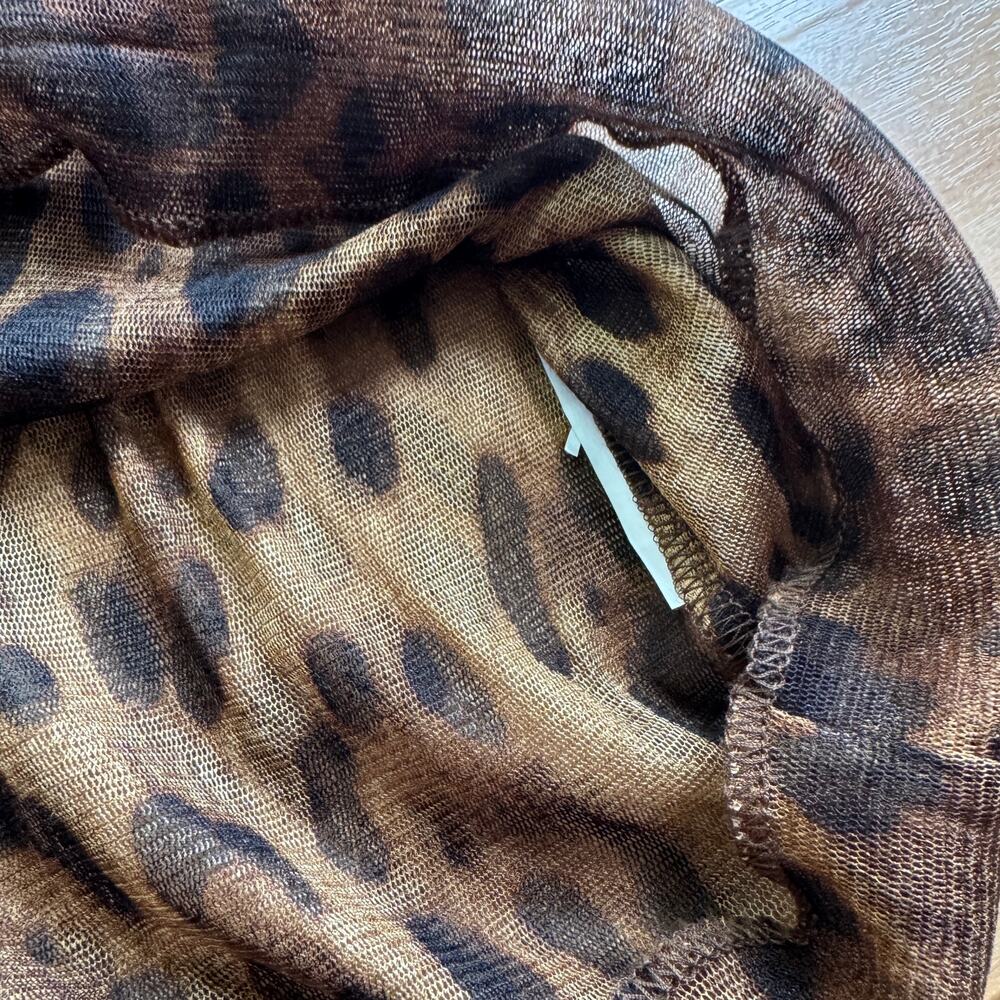 Vintage Dolce & Gabbana Leopard Print Mesh Top Dress IT 46 US 10 - Picture 9 of 11